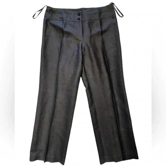 Evan  Picone Petite Black Ramie Trousers Size 12P - Picture 2 of 8
